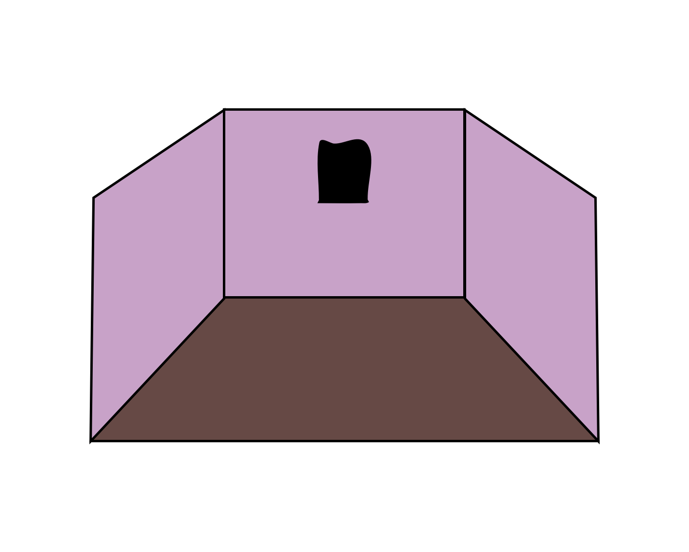 lilac room with brown floor